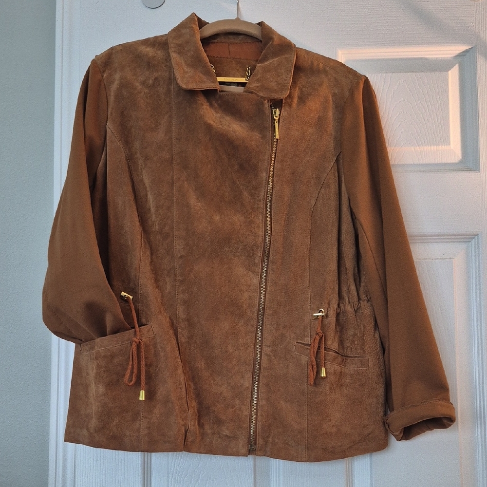 IMAN Brown Utility Jacket with Gold Details